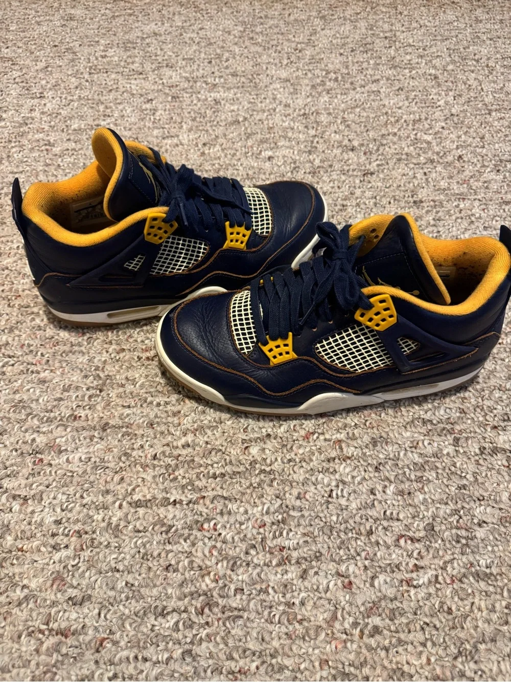Jordan Men’s Navy and Yellow High-Top Sneakers